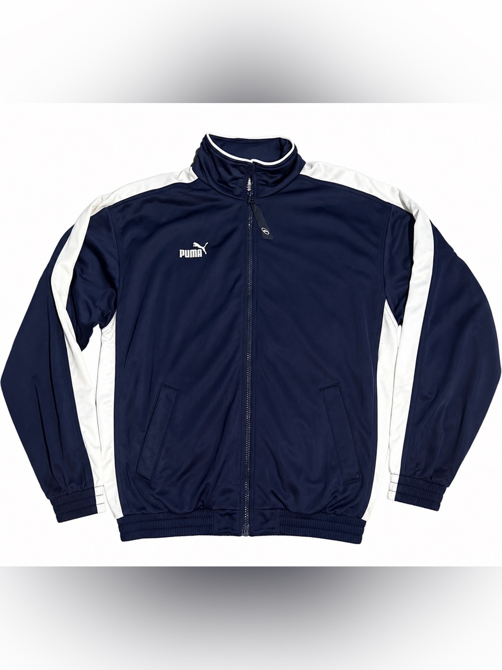 Vintage Puma Iconic T7 Track Jacket Navy Blue White Youth XL 164 Retro